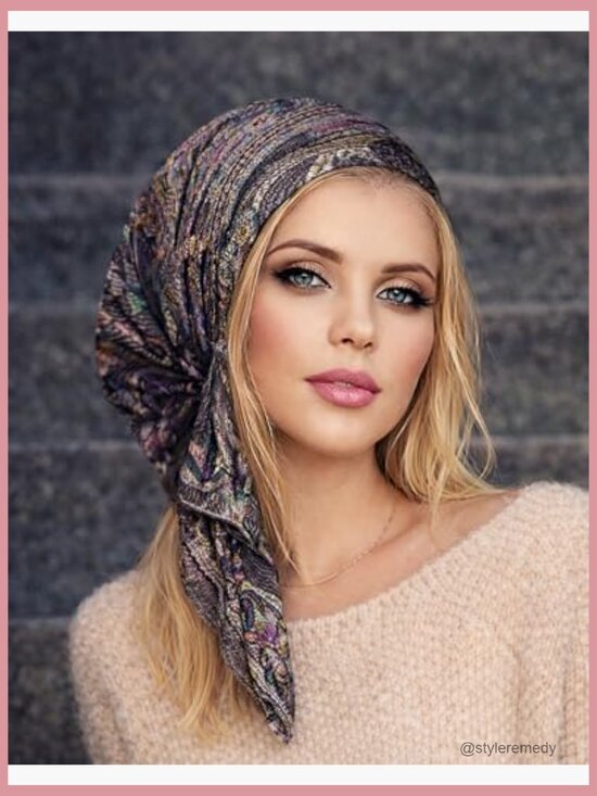 Non Slip Cashmere Headscarf Pre tied Bandana Handmade Headwear for Women main image 4